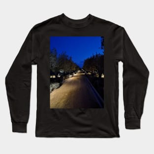 Romantic night through olive trees Long Sleeve T-Shirt